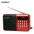K11 FM Rechargeable Mini Portable Radio Handheld Digital FM USB TF MP3 Player Speaker Black red_K11