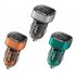 C45 Car Charger Adapter Fast Charging 43W USB A USB C Port Car Charger For Tablets Smart Phones Laptop green