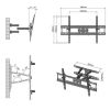 US Original LEADZM Cold Rolled Plate Tmds-204 32-70 Inch Double Pendulum Large Base Tv Stand Load-bearing 50kg Bracket black